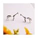 Uisex Front Back 3d Giraffe Animal Pierced Ear Studs Earrings Tibetan Silver