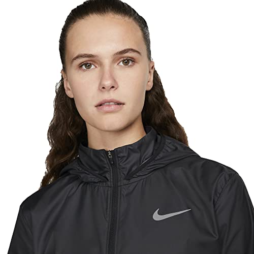 Nike Essential Jaqueta de corrida feminina com capuz, Preto, M
