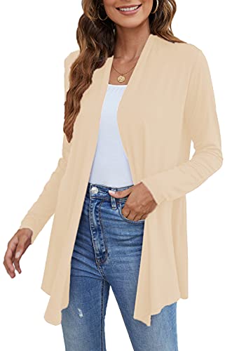 Ladlop Women Cardigan Sweaters Lightweight Long Sleeve Casual Solid Basic Open Front Breathable Cardigans Dusters thumb #1