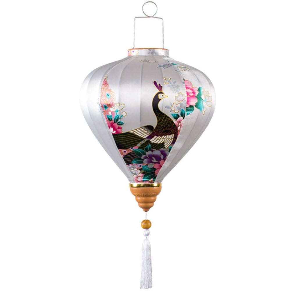 Ppmter Retro Chinese Lantern, Asian Vietnamese Lantern, Vintage Silk Lanterns, Hanging Lanterns for Outdoor Home Wedding Party Decoration