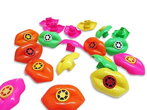 20 Silbatos De Plástico Con Forma De Labios - Colores Surtidos - Para Fiestas Infantiles, Cumpleaños Y Juegos Educativos