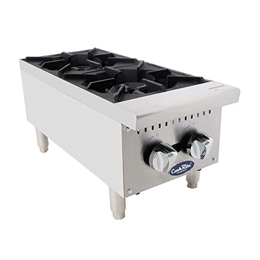 ATOSA US Two Burner Commercial Hot Plate Countertop Stove Outdoor Camping Double Portable Cooktop Burner Natural Gas Restaurant Equipment ATHP-12-2 HD 12"-50,000 BTU
