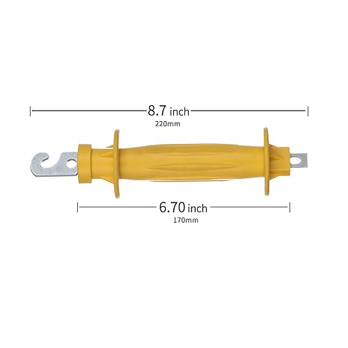 Miniatura 2 de FENCE SHOCK Mango aislado de goma amarilla, manija de puerta de goma 5 piezas, manija de puerta de resorte de valla eléctrica para valla eléctrica