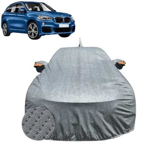 Image of Car Cover for BMW X1 (2016-2022) | 100% Waterproof Cover with Reflective Mirror Pockets | Dustproof, Scratchproof, Heatproof BMW X1 Car Cover |Soft Cotton Lining| Grey