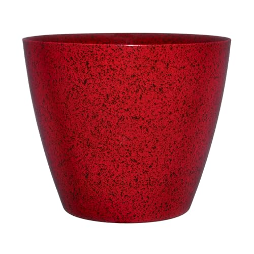Classic Home and Garden Vogue Planter Pots w/Pottery Quality Finish - Modern Indoor & Outdoor Flower Pots - UV-Resistant Porch Planters - Decorative Pot for Flowers & Herbs (8” Lava Red)