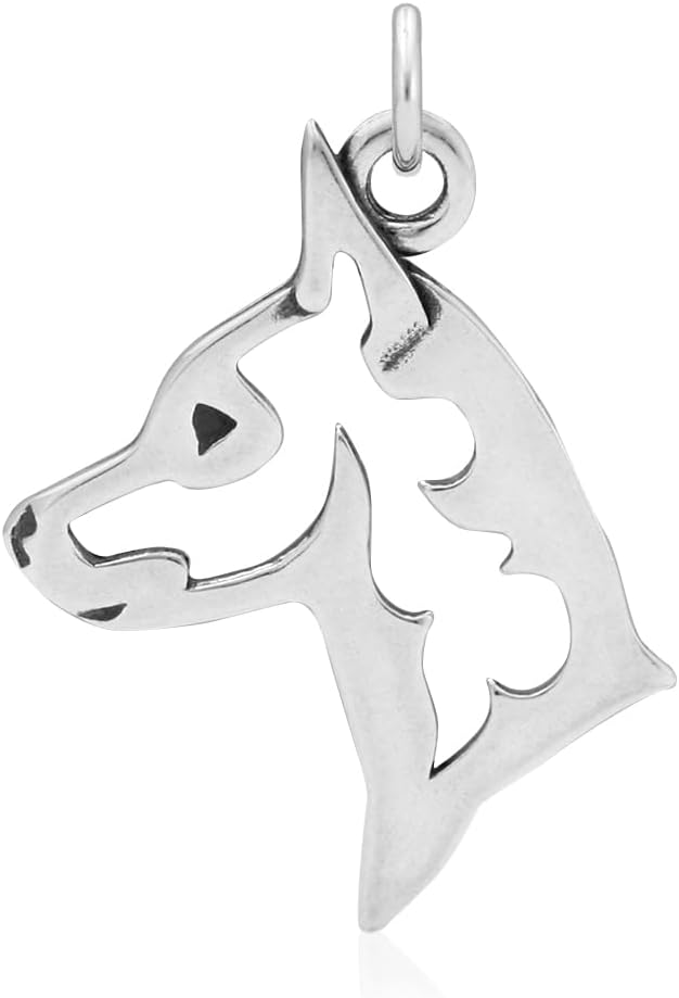 Dazzling Paws Jewelry Sterling Silver Miniature Pinscher Pendant, Head
