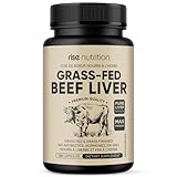 Rise Nutrition - Grass Fed Beef Liver Capsules - Supports Energy, Detoxification, Wellness, Digestion | Natural Iron, Vitamin A, B12 & More | Grass Fed & Finished | Whole Food | Non-GMO | 1 Months Supply | 120 Capsules