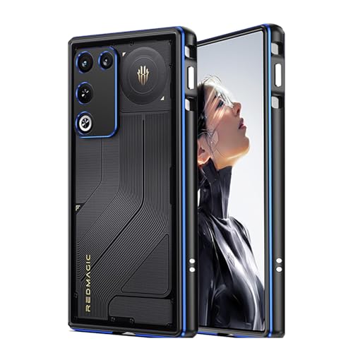 For REDMAGIC 11 Air �P�[�X�y2026�N �q��@�O���[�h�A���~�t���[�� �����l�W�Œ�i�H��t���j ���M�P�[�X �n�C�u���b�h�\�� �ȒP���t�� ���K�Ȏ�G�� �ϏՌ� REDMAGIC 11 Air �Ή� [�u���b�N���u���[]