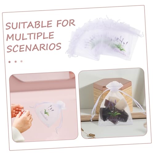 20 bolsas de saquito lavanda organza blanco 15x10 cm miniatura 3