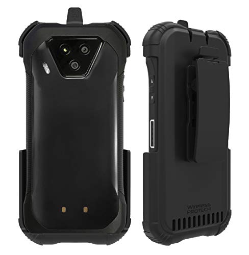 Wireless ProTech Case with Clip Compatible with Kyocera DuraForce Ultra 5G Phone Model E7110 (Verizon), Secure fit, Quick Release Latch and Heavy Duty Swivel Belt Clip Holster - Black