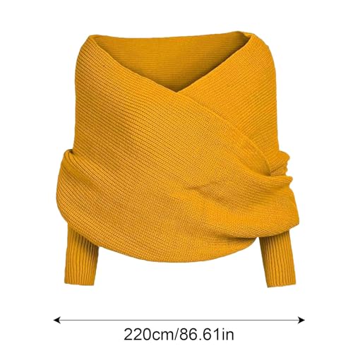 Bufanda tejida de diseño exclusivo con mangas envolventes para mujer 5