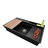 PRIMAGRAN Lavello da Cucina al Mobile 90cm + Kit di scarico, 88x53cm