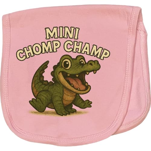 inktastic Mini Chomp Champ Alligator Cartoon Fun Baby Burp Cloth Pink 46541 - Main Image