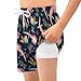 KOCOART Axolotl Boys Swim Trunks with Compression Liner Dark Plain Boys' Board Shorts Quick Dry Kids Bathing Suit Beach 5-6T