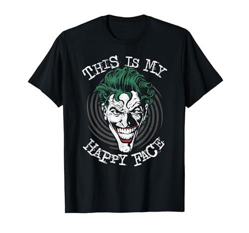 Batman Joker This is My Happy Face T-Shirt, Men, Black, Large