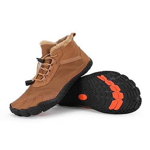 Dinint Wide Toe Shoes Men Women Barefoot Warm Winters Minimalist Cross Trainer Casual Hiking Cotton Boots Sneakers Yellow