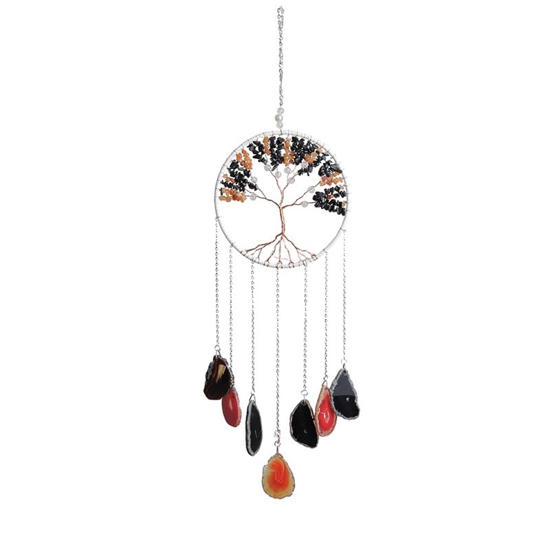 Arbre en agate fractale d'art géométrique en cristal fait main