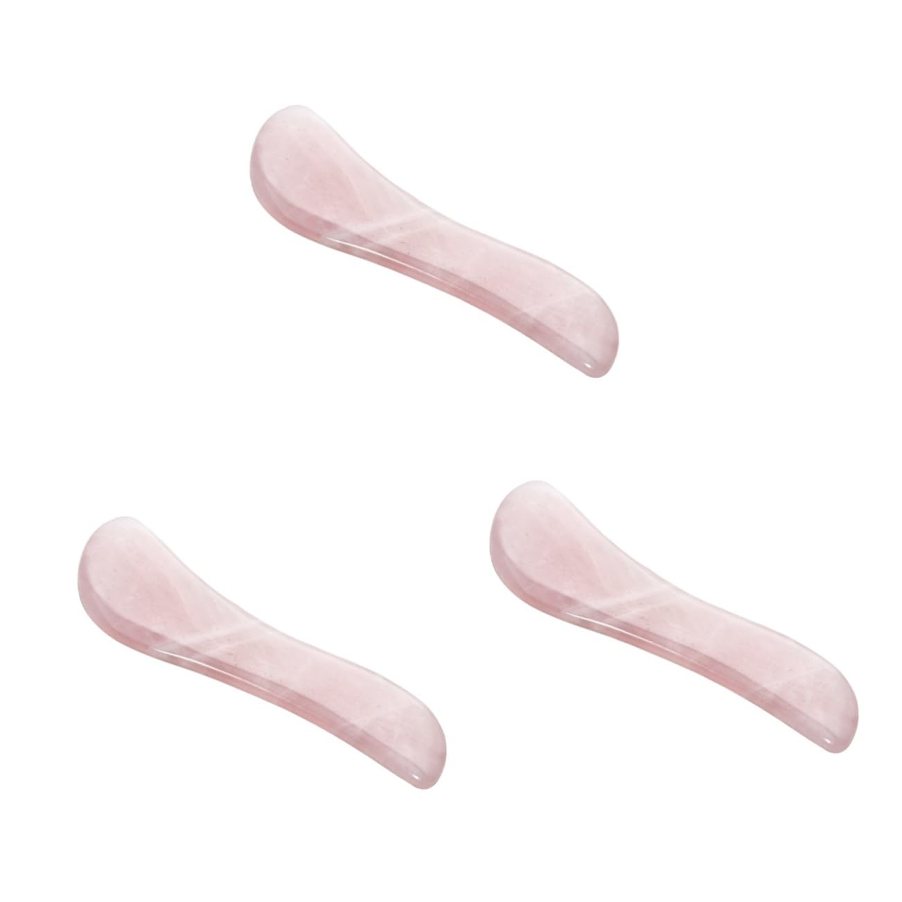 Healeved 3pezzi Strumento Di Massaggio Gua Sha Quarzo Rosa Shape Per Spa e Trattamenti Di Acupuntura Facile Da Usare Per Collo Viso Schiena e Piedi Realizzato Mano Statico e Sicuro Per La