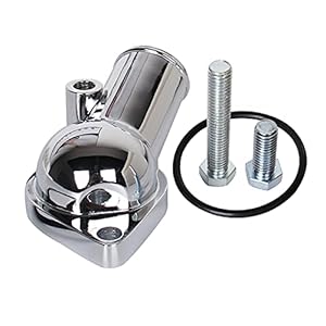 ZHANGHUA SBC BBC Chrome waterhals thermostaat behuizing uitlaat geschikt voor Chevy 45 graden 350-454 (Color : Silver)