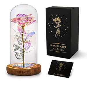 Valentines Rose Gift for Her Girlfriend Women – Galaxy Rose Flower Gift for Valentines Day Roses Gifts for Wife Colorful…