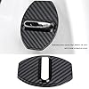 Be In Your Mind 4Pcs Car Stainless Steel Door Lock Buckle Cover Door Lock Protection Cover Compatible with Audi TT Mk1 Mk2 Mk3 Carbon Fiber Pattern 70x50mm #1