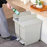 ゴミ箱 32L 同色2個セット バタフライペダルペール ふた付き (ミルクティベージュ)