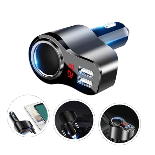 Cargador para coche Mikinona doble USB con pantalla digital LED 7
