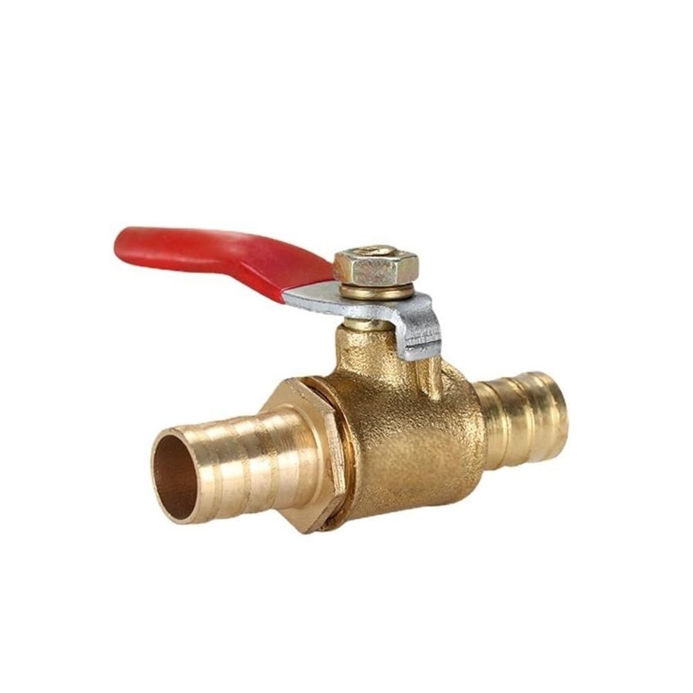 Water Ball Valve 1pc Premium Brass Ball Valve, Hose Barb Fitting, Shut-Off Lever Handle Conneator(10mm)