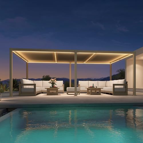 PURPLE LEAF Pergola Bioclimatique 3,5 × 6,35 m en Aluminium avec ...