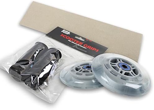 Kick Push Upgrade Pack for Razor Scooter Clear Wheels, Handle Grips, Griptape, Bearings