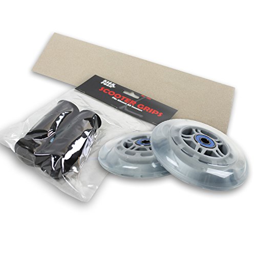 Kick Push Upgrade Pack for Razor Scooter Clear Wheels, Handle Grips, Griptape, Bearings