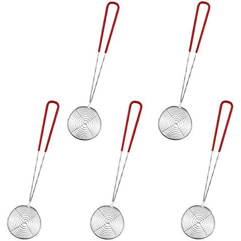 Feinmaschig Küchensieb,QSXX 5 Stück Edelstahl Küchensieb mit Griffen Stark Und Robust Fondue Sieb Rostfreier Stahl für Garen von Gemüse Pilzen üchensieb Cover
