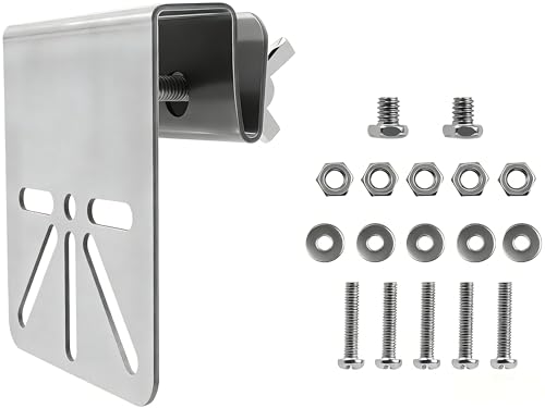 Stainless Steel Gutter Camera Mount, Compatible with Solar Cameras and Outdoor PTZ Cameras, Toolless Mounting with Rustproof Screws, Stable and Waterproof Mount for Outdoor Security