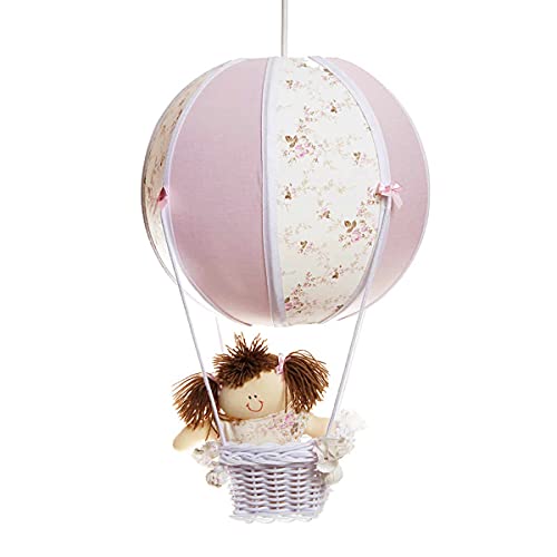 Lustre Balão Bolinha, Quarto Bebê Infantil Menina, Potinho de Mel, Rosa