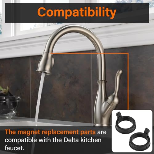 RP80977 Magnet Faucet Magnetic Ring Replacement Kit for Delta Kitchen Faucet, Plumbing Replacement Parts (2Pcs) - Thumbnail 3