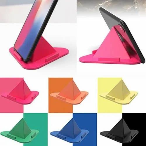 Image of Pack of 6pc Pyramid Triangle Shape Mobile Holder Table Anti Slip, Safe, Multi Angle Table Mobile Holder, Mobile Mount,