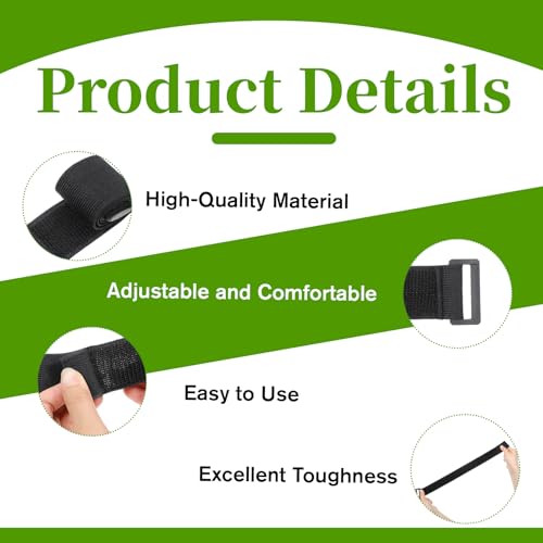 Giantree 4-Pack Boot Straps, Nylon Sports Straps, Adjustable Elastic Leg Strap, Adjustable Cycling Fishing Pants Safety Thigh Trouser Replacement Strap for Cycling, Fishing, Hiking, Wading