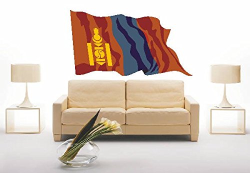 Adesivo LS118 Mongólia - Mongólia de cores/cores como flaggenmae, 40 x 26 cm