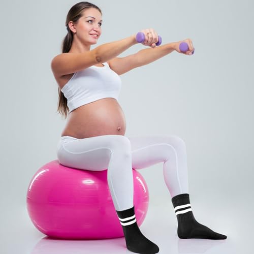 Risipu Lot de 3 paires de chaussettes antidérapantes pour femme, pour Pilates, ballet, danse, trampoline, taille unique – vue 5