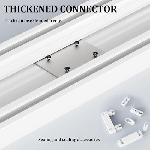 Ensemble de rideaux de plafond à double rail en aluminium robuste – 3,6 m – Séparateur de pièce pour salon, douche, chambre à coucher, baie vitrée – Solution de plafond suspendu gris