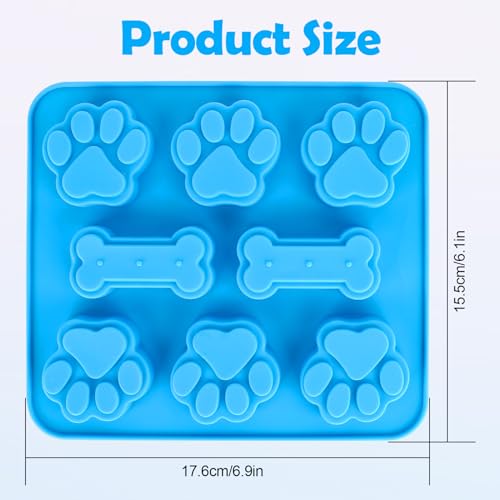 2 Stück Silikonformen für Hund, Paw and Bone Hundekekse Backform, Backmatte Hundekekse für Eiswürfel, Schokolade, Süßigkeiten, Hund Behandelt, Hundepfote und Knochenform, Kekse