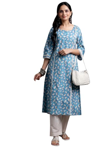 Image of Libas Printed Cotton A-Line Kurta