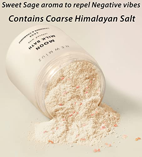Cleansing Sage Moon Milk Bath Soak - Lavender Chamomile - Moisturize & Soften Skin Spiritual Stress Relief Gifts For Women Destress Luxury Spa Bath Salt Powder Birthday Perfect Stocking Stuffers #TOP4