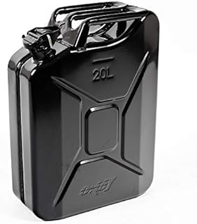 Oxid7 Benzinkanister Kraftstoffkanister Metall 20 Liter Schwarz mit UN-Zulassung - Bauart geprüft - für Benzin und Diesel