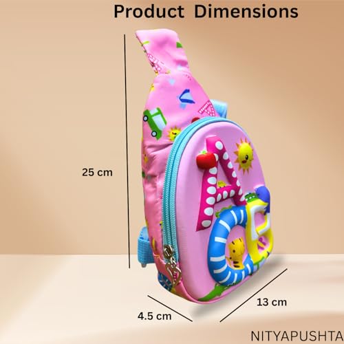 Image of Kids Small Cartoon Design Sling Crossbody Shoulder Bag for Boys & Girls, School Travel & Casual Backpack with Adjustable Strap for Children & Toddlers
