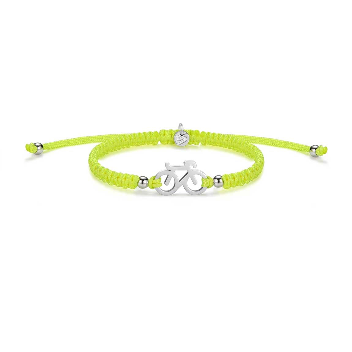 SAILBRACE Bracciale Silver Bike Neon YELLOW BRAIDED