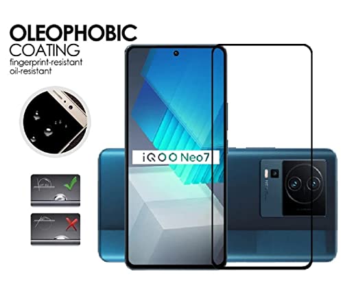 Image of ZARALA Tempered Glass Screen Protector Compatible For Iqoo Neo 7 5G, Iqoo 11 5G And Iqoo 9T 5G (Black) With Edge To Edge Coverage And Easy Installation Kit For Cellphone(Iqoo Neo 7 5G)
