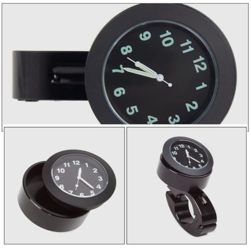 Reloj para manillar POPETPOP de 2 piezas negro y preciso para moto o bicicleta 3