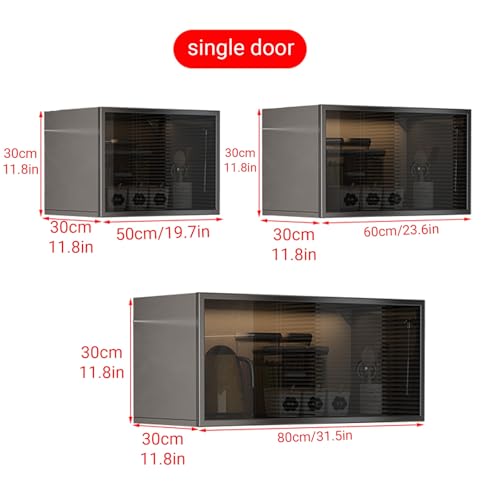 Vitrina de pared de cristal con luz para salones que ahorran espacio 3
