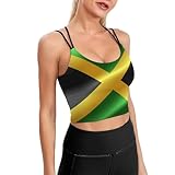 Casual Support Yoga Bra Jamaican Flag of Jamaica, Padded Gym Running Workout Tank, Wirefree Sports Top for Women & Girls